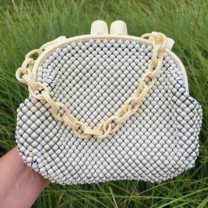 Whiting & Davis ~ Vintage Alumesh Purse ~ Bakelite(?) Handles & Frame ~ MCM